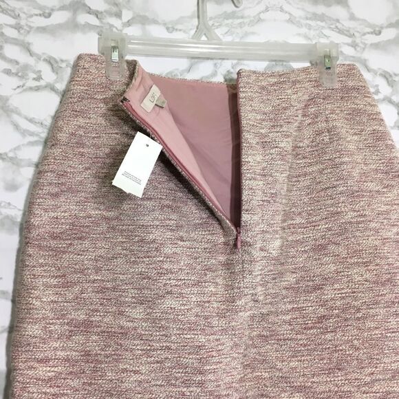 LOFT‎ PINK TWEED FAUX WRAP MINISKIRT 4 NWT - Picture 9 of 13